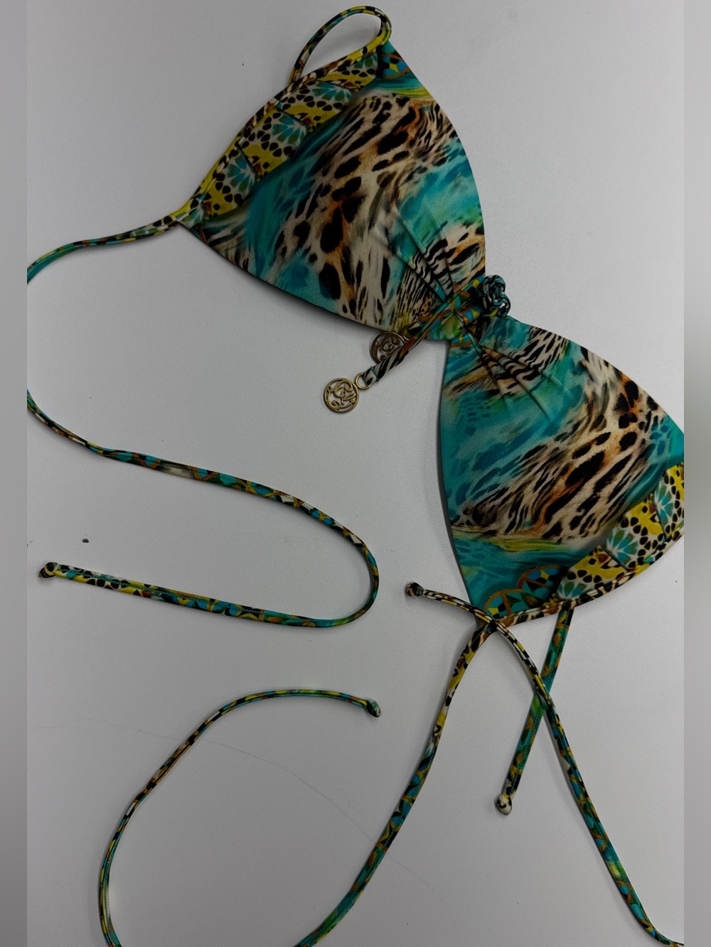 Bikini bra Lulu fans teal print caribe mon amore bikini top